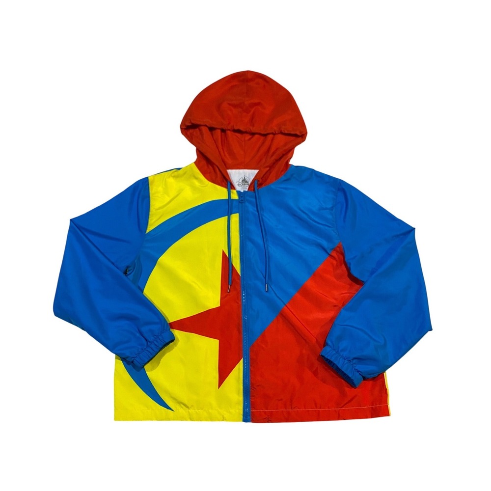 Disney Parks Pixar Luxo Ball Windbreaker Jacket Womens M Colorblock Full Zip